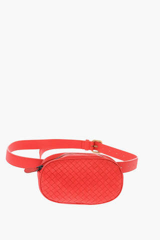 Braided Soft Leather Bumbag with Removable Belt