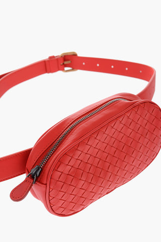 Braided Soft Leather Bumbag with Removable Belt