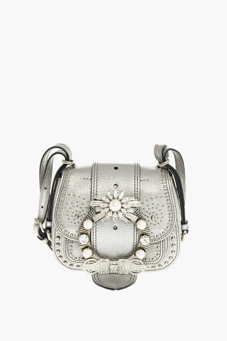 Jewel Buckle DAHALIA Lamè Leather Crossbody Bag