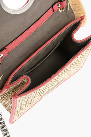 Embroidered Raffia KAN Shoulder Bag