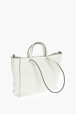 Shopper in Pelle Martellata con 4 Manici