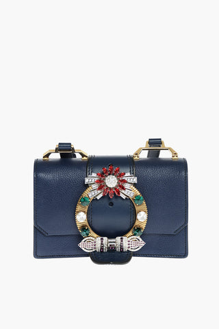 Jewel Maxi Buckle MADRAS BIJOU Leather Shoulder Bag