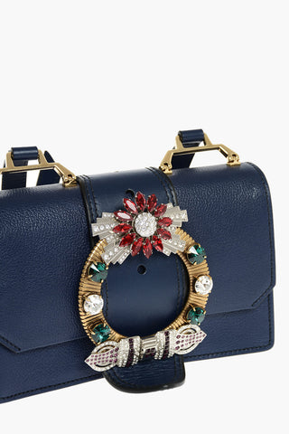 Jewel Maxi Buckle MADRAS BIJOU Leather Shoulder Bag