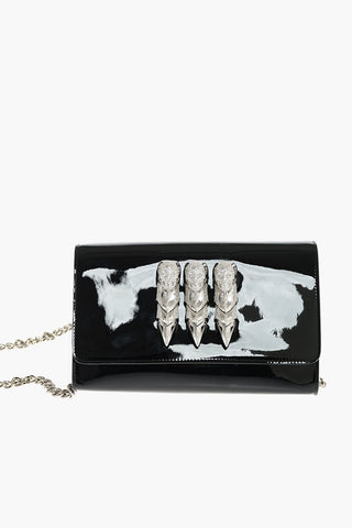 patent leather CIUDADELA clutch with chain shoulder strap