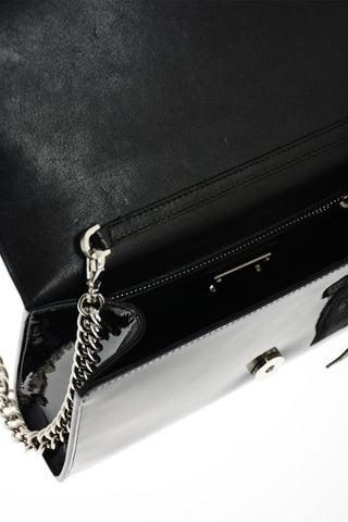patent leather CIUDADELA clutch with chain shoulder strap