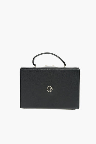 leather STATEMENT make up case with removable shoulder strap