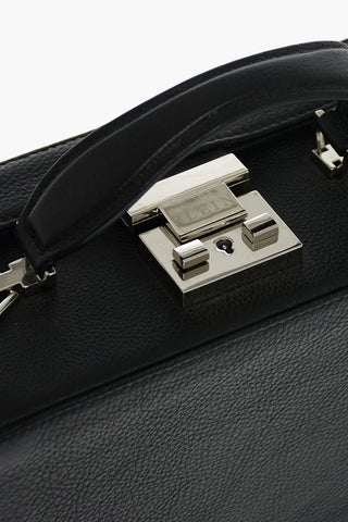 leather STATEMENT make up case with removable shoulder strap