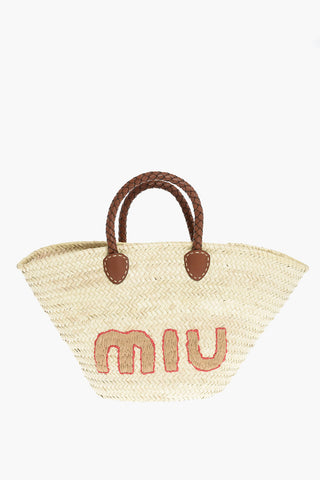 Borsa da Spiaggia PALMITO in Raffia con Logo Frontale
