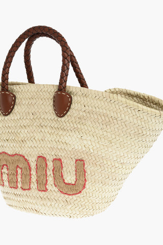 Borsa da Spiaggia PALMITO in Raffia con Logo Frontale
