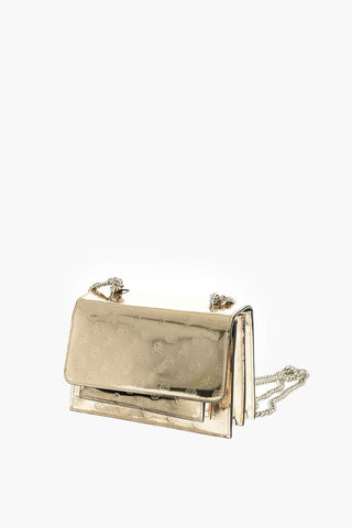 EST.1978 metallic leather mini DALIA shoulder bag with all over logo
