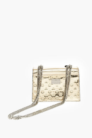 EST.1978 metallic leather mini DALIA shoulder bag with all over logo