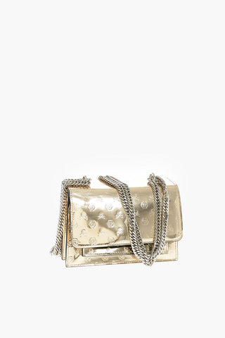 EST.1978 metallic leather mini DALIA shoulder bag with all over logo