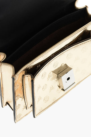 EST.1978 metallic leather mini DALIA shoulder bag with all over logo