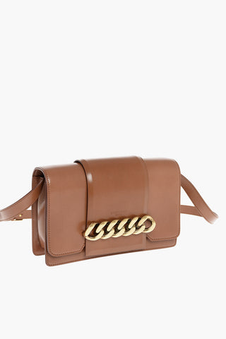 Metal Detail INFINITY Leather Shoulder Bag
