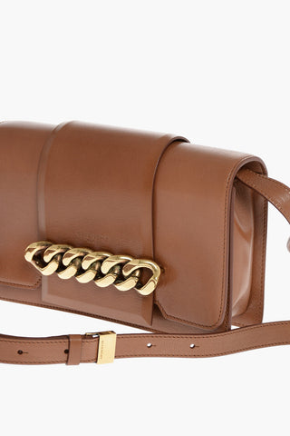 Metal Detail INFINITY Leather Shoulder Bag