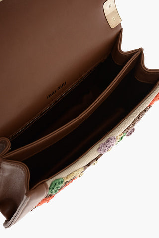 Borsa a Mano CONFIDENTIAL con Ricamo e Manico in Bamboo