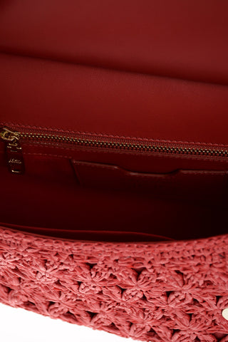 Raffia and Leather SICILY Top Handle Bag with Shoulder Strap