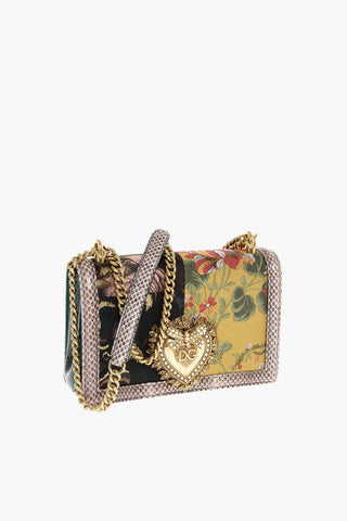 Patchwork DEVOTION Shoulder Bag with Snakeskin Detail