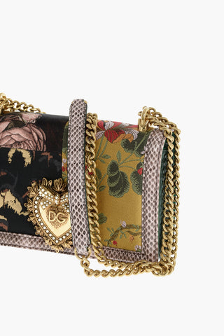 Patchwork DEVOTION Shoulder Bag with Snakeskin Detail