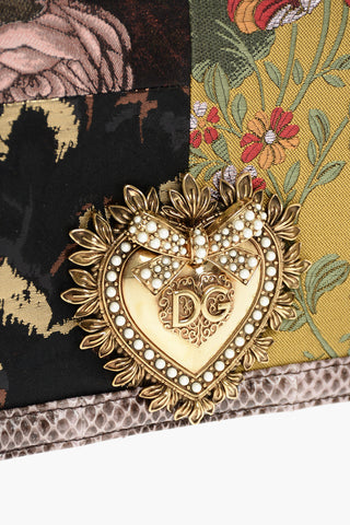 Patchwork DEVOTION Shoulder Bag with Snakeskin Detail
