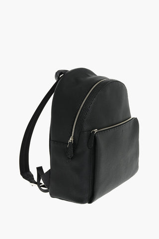 Zaino in Pelle Martellata con Tasca Frontale