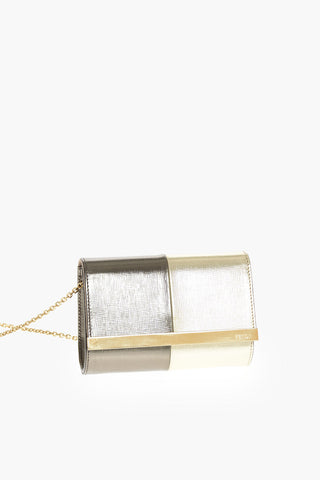 Two Tone RUSH Lamè Leather Clutch
