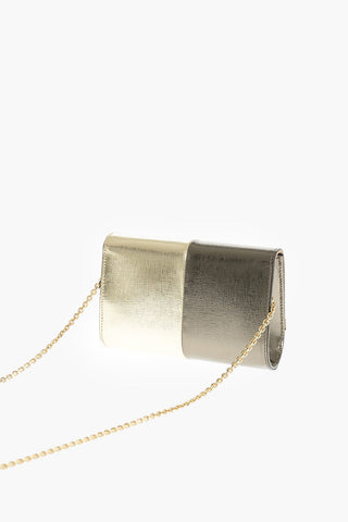 Two Tone RUSH Lamè Leather Clutch