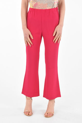 Pantaloni Cropped Svasati con Zip Laterale