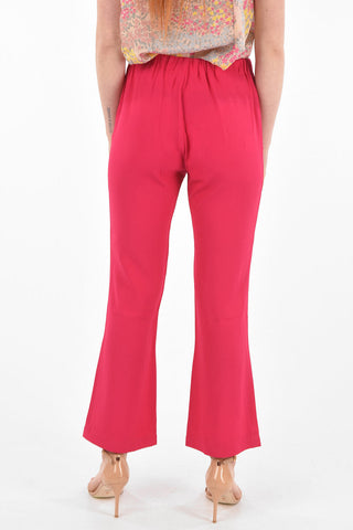 Pantaloni Cropped Svasati con Zip Laterale