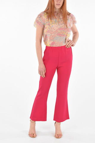 Side Zipped Cropped Fit Flared Pants
