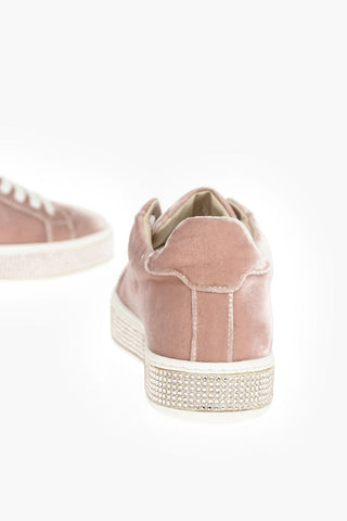 EST.1978 velvet HOTFIX low-top sneakers with rhinestone rubber