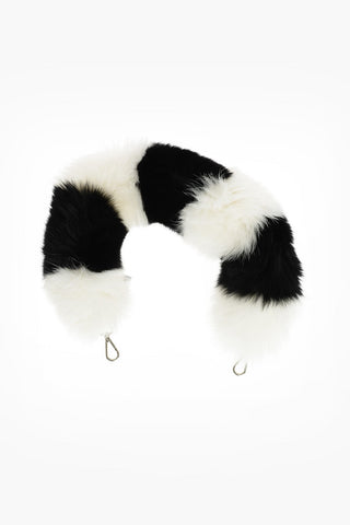 two-tone real fur LUXURY shoulder strap for bag