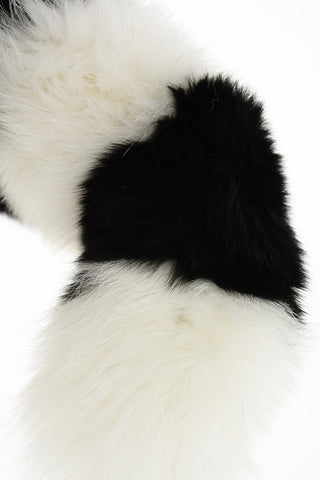 two-tone real fur LUXURY shoulder strap for bag