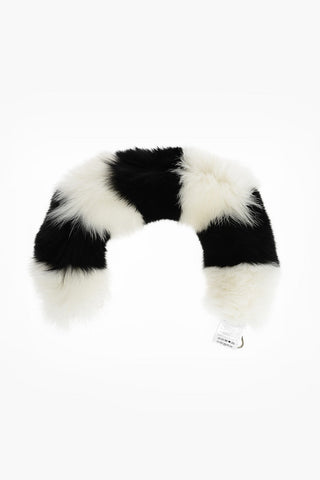two-tone real fur LUXURY shoulder strap for bag