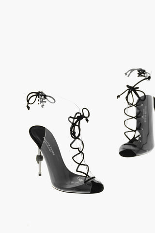 12cm pvc STATEMENT lace up sandals with leather details