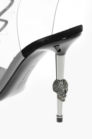 12cm pvc STATEMENT lace up sandals with leather details