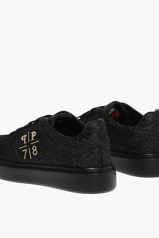 EST.1978 glittery leather sneakers