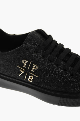 EST.1978 glittery leather sneakers