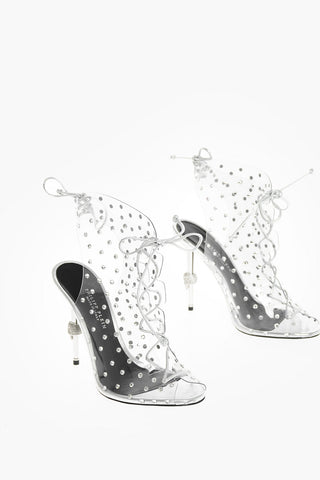 12cm pvc sandals with leather details