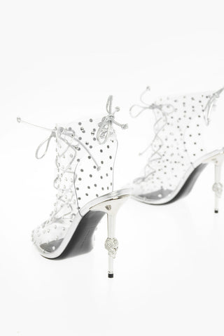 12cm pvc sandals with leather details
