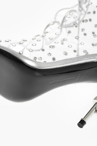 12cm pvc sandals with leather details
