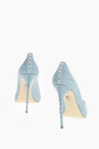 12cm denim GREEN RAY pumps with studs