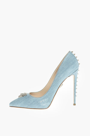 12cm denim GREEN RAY pumps with studs