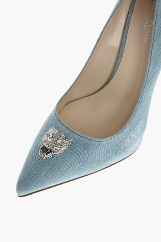 12cm denim GREEN RAY pumps with studs