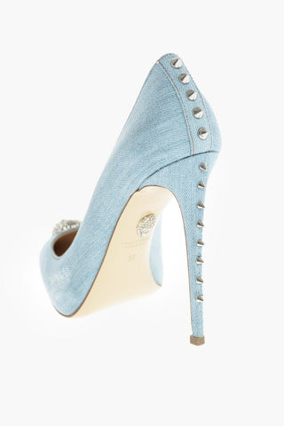 12cm denim GREEN RAY pumps with studs