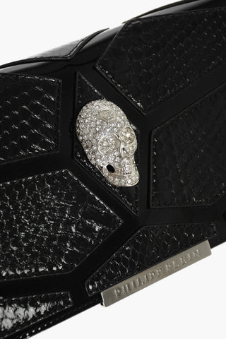 EST.1978 snake effect patent leather SPACE shoulder bag