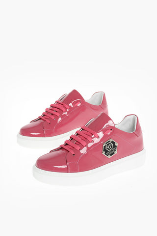 EST.1978 patent leather Low-Top Sneakers with rubber sole