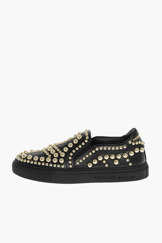 ESR.1978 leather JADRIN slip on sneakers with studs