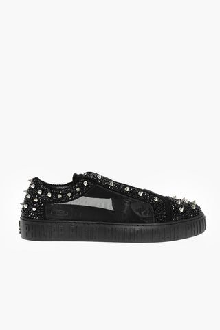 EST.1978 sneakers in pelle scamosciata e tessuto con borchie e strass