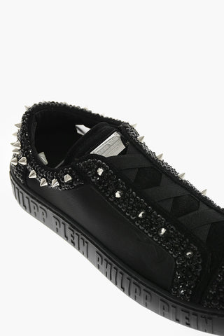 EST.1978 sneakers in pelle scamosciata e tessuto con borchie e strass